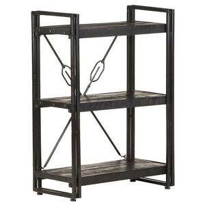 vidaXL Libreria a 3 Ripiani 60x30x80cm Nero in Legno Massello di Mango