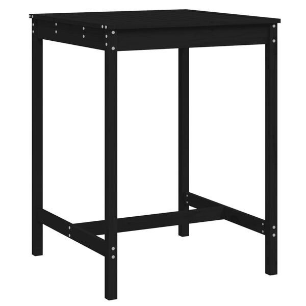 vidaXL Tavolo da Giardino Nero 82,5x82,5x110cm Legno Massello di Pino