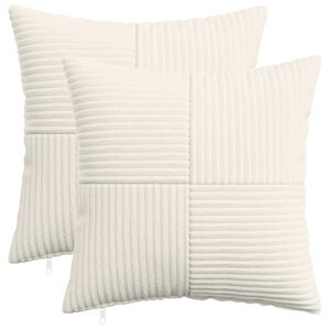 vidaXL Federa 2 pcs ALMELO Crema 30 x 30 cm corduroy