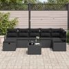 vidaXL Set di divani con cuscino 8 pcs Nero polyrattan