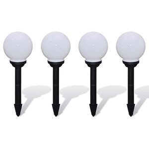 vidaXL Lampioni Solari LED Giardino 4 pz Rotondi 15 cm con Picchetto