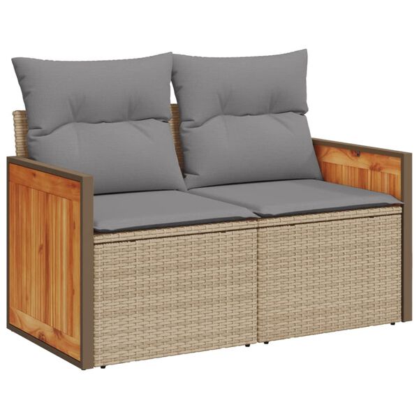 vidaXL Set Divani da Giardino 12 pz con Cuscini Beige in Polyrattan