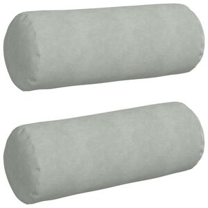 vidaXL Cuscini a rullo 2 pcs Grigio chiaro &Oslash; 25 x 70 cm