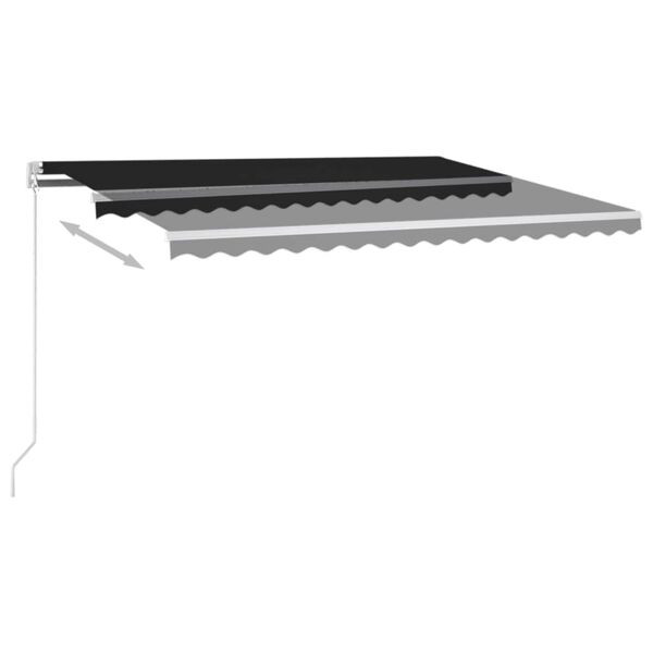 vidaXL Tenda da Sole Retrattile Manuale LED 450x350 cm Antracite