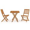 vidaXL Set da Pranzo da Giardino 3 pz Pieghevole in Massello di Acacia