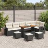 vidaXL Set Divano da Giardino 12 pcs Nero e Crema polyrattan