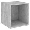 vidaXL Mobili a Muro 4pz Grigio Cemento 37x37x37 cm Legno Multistrato