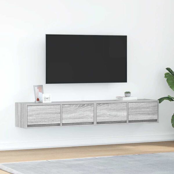 vidaXL Mobili TV 2pz Grigio Sonoma 80x31x25,5 cm Legno Multistrato