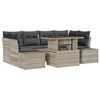 vidaXL Set di divani con cuscino 7 pcs Grigio chiaro polyrattan