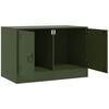 vidaXL Mobili TV 2 pz Verde Oliva 67x39x44 cm in Acciaio