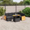 vidaXL Set Divani da Giardino con Cuscini 8 pz Nero in Polyrattan