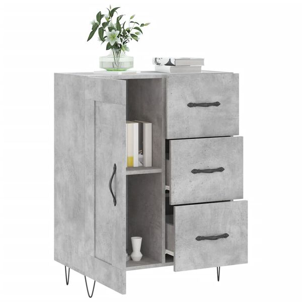 vidaXL Credenza Grigio Cemento 69,5x34x90 cm in Legno Multistrato