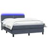 vidaXL Letto a Molle con Materasso e LED Grigio Scuro 160x220 cm Velluto