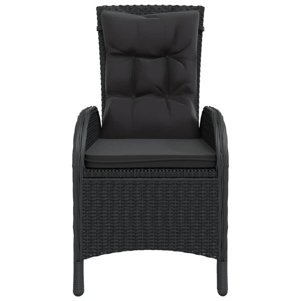 vidaXL Set da Bistrot per Giardino 3 pz in Polyrattan Nero