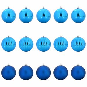 vidaXL Set di palline di Natale XL 15 pcs Blu Plastica