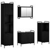 vidaXL Set di Armadi da Bagno 4 pz Rovere Nero 40 x 36 x 181 cm
