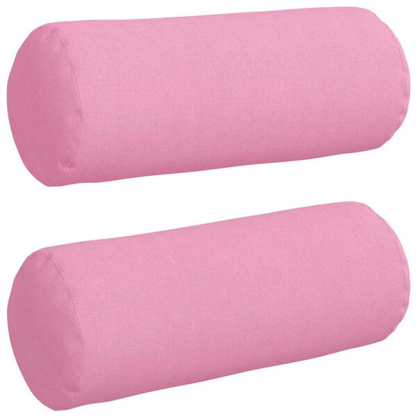 vidaXL Cuscini a rullo 2 pcs Rosa Ø 15 x 40 cm Tessuto