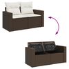 vidaXL Set Divano da Giardino 5 pz con Cuscini Marrone in Polyrattan