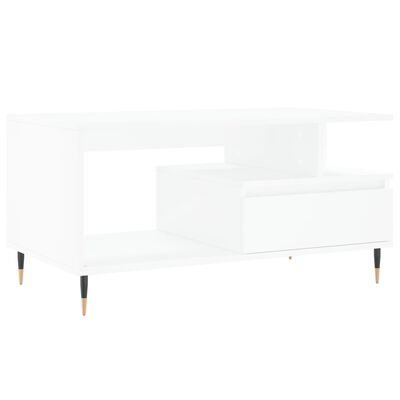 vidaXL Tavolino da Salotto Bianco 90x49x45 cm in Legno Multistrato