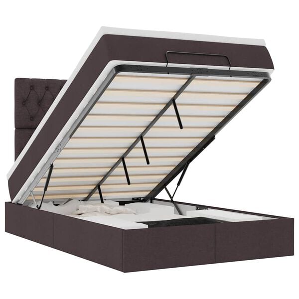 vidaXL Struttura Letto Pouf con Materasso 120x200 cm in Tessuto