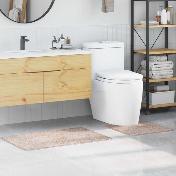 vidaXL Set di tappetini antiscivolo per il bagno 2 pcs Crema PP