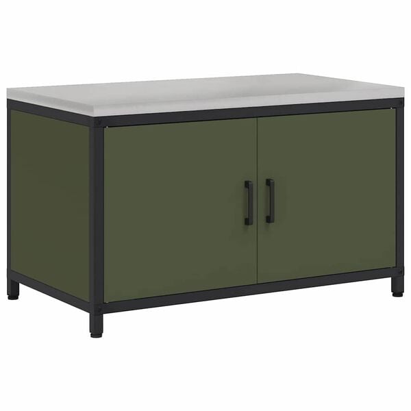 vidaXL Stoccaggio in cucina Verde oliva 60 x 50 x 92 cm Acciaio