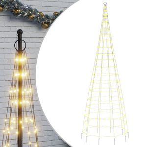 vidaXL Albero di Natale a LED su Pennone 550 LED Bianco Caldo 300 cm