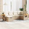 vidaXL Set Divano da Giardino 6 pz con Cuscini Beige in Polyrattan
