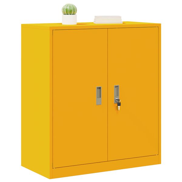 vidaXL Armadio Giallo senape 80 x 40 x 90 cm Acciaio
