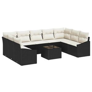 vidaXL Set Divano da Giardino Marrone e Crema polyrattan