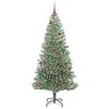 vidaXL Albero di Natale Artificiale Imbiancato con Luci LED 210 cm