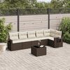 vidaXL Set Divani da Giardino 7 pz con Cuscini Marrone in Polyrattan