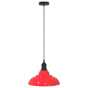 vidaXL Lampada Sospensione Regolabile E27 Rosso Lucido &Oslash;31 cm Metallo