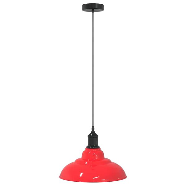 vidaXL Lampada Sospensione Regolabile E27 Rosso Lucido &Oslash;31 cm Metallo