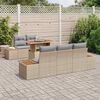 vidaXL Set Divano da Giardino 6 pcs Beige Poly Rattan