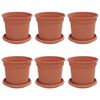 vidaXL Vasi per Piante 6 pz Rosso Mattone Plastica