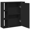 vidaXL Mobile da Bagno con Specchio Nero 60x16x60 cm Legno Multistrato