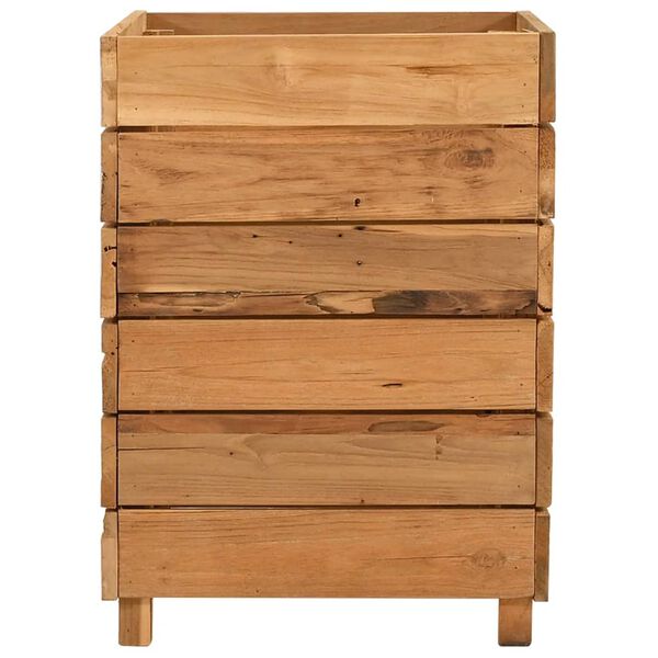 vidaXL Letto Rialzato 50x40x55 cm Legno di Teak di Recupero e Acciaio