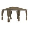 vidaXL Gazebo da Giardino con Tende 4x3 m Grigio Talpa 180 g/m&sup2;