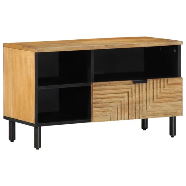 vidaXL Mobile Porta TV Marrone 80x33x46 cm in Legno Massello di Mango