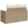 vidaXL Divano da Giardino con Cuscini a 2 Posti Beige in Polyrattan