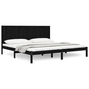 vidaXL Giroletto Nero in Legno Massello di Pino 200x200 cm
