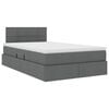 vidaXL Letto con contenitore e LED Grigio scuro 120 x 200 cm