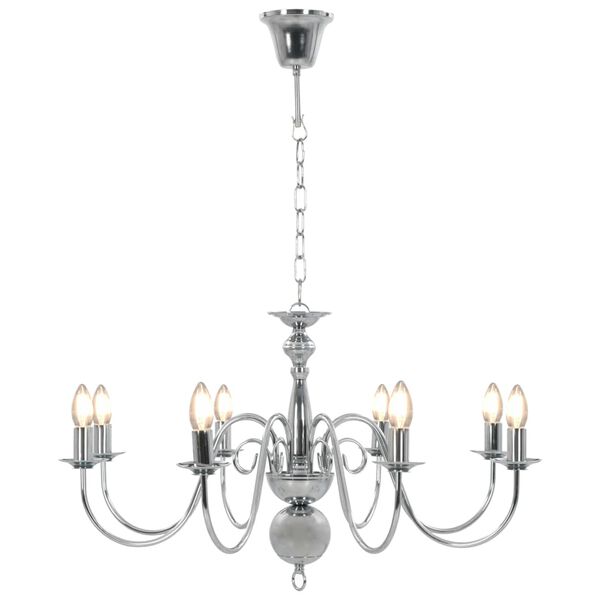 vidaXL Lampadario Argento con 8 Lampadine E14