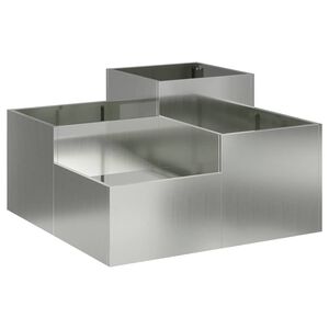 vidaXL Vaso da giardino Argento 80 x 80 x 48 cm Acciaio zincato