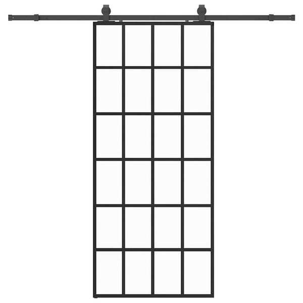 vidaXL Porta Scorrevole con Ferramenta Nera 90x205 cm in Vetro ESG