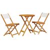 vidaXL Set da Bistrot 3pz Bianco Crema in Tessuto e Legno Massello