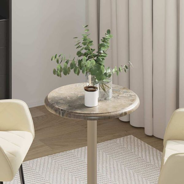 vidaXL Piano per Tavolo Grigio &Oslash;40x2,5 cm in Marmo