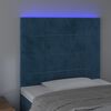 vidaXL Testiera a LED Blu Scuro 100x5x118/128 cm in Velluto