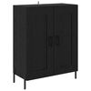 vidaXL Credenza 2 pcs Rovere Nero Legno multistrato